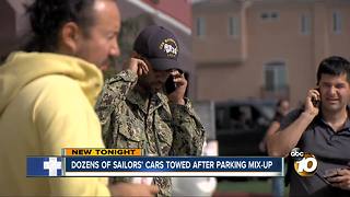 Dozens of sailors' cars towed after parking mix-up