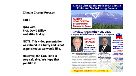 Climate Change: Part 3: Q&A with Prof. David Dilley and Mike Brakey