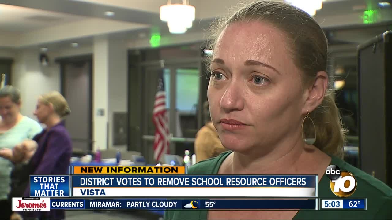 Vista school district votes to remove school resource officers