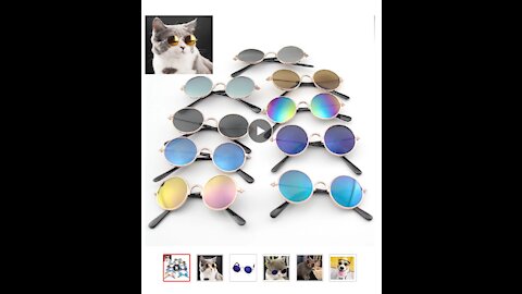 Pet Products Lovely Vintage Round Cat Sunglasses Reflection Eye wear glasses For Small Dog Cat Pet