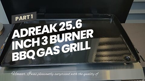 ADREAK 25.6 Inch 3 Burner BBQ Gas Grill Griddle, Stainless Steel Portable Detachable 30,000 BTU...