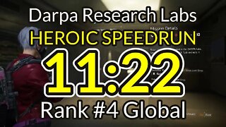 Heroic Speedrun Darpa Research Labs, Rank #4 Global | time 11:22 | The Division 2