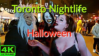 【4K】Halloween 🎃 Night Party Toronto Canada Nightlife 🇨🇦