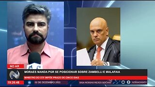 URGENTE Moraes manda PGR se posicionar sobre Zambelli e Malafaia