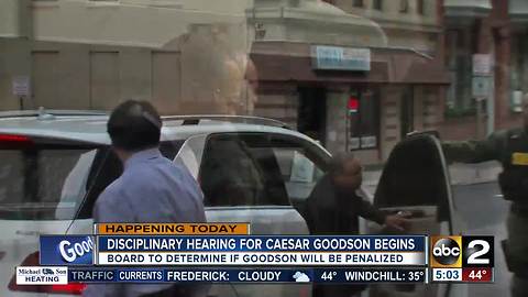 Officer Caesar Goodson heads before disciplinary trial board