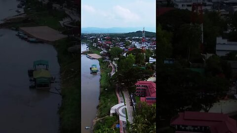 Aerial View of Chiang Khong and the Mekong River