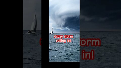 Look at this crazy storm trying to eat a sailboat! 😮⛵️#storm #sailing #shorts