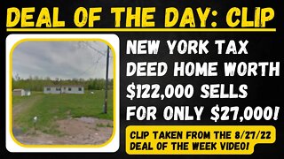 TAX DEED HOME SELLS FOR 22% MARKET: TAX AUCTION DEAL OF THE DAY!