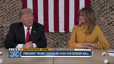 Trump touts border wall as shutdown enters sixth day