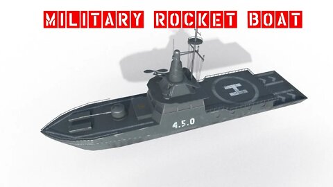 MILITARY ROCKET BOAT with PBR Material / Low poly / Game ready /