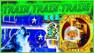 BACK TO BACK TRAINS FROM DOWNTOWN BIG WIN! Luxury Line Cash Express Timberwolf Slot