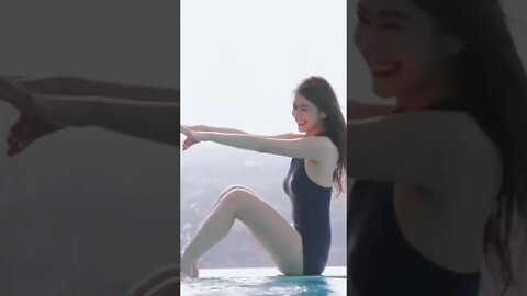 Playful Super Hot Chinese Girl Hanging Out at the Pool