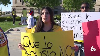 Local demonstration held to raise awareness about the protests in Colombia