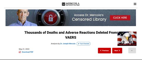 Mercola Reports Thousands of Deaths & Adverse Reactions Are Being Deleted from VAERS!