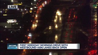 First weekday morning drive with westbound I-696 lanes back open