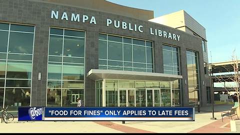 Food for fines at Nampa Public Library