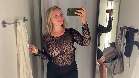 See Through Clothes Try on Haul No Bra Fashion