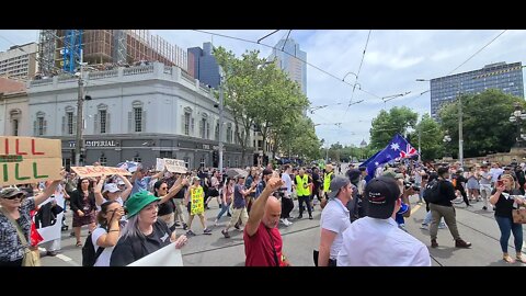 "The People United We Will Never be Defeated" - 06/11/21 Melbourne Australia