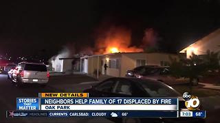 Neighbors help family of 17 displaced by fire