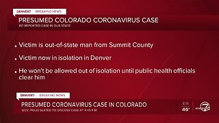 First coronavirus case in Colorado