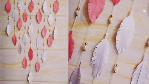 EASY WALL HANGING - WITH PAPER FEATURES AND BEADS || EASY CRAFTS