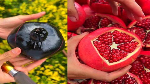 Best Way to Open a Pomegranate in 60 Seconds #picking a giant Pomegranate fruits