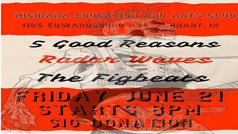 Punk show at the MEAC June 21, 2024 Radar Waves, The Figbeats and 5 Good Reasons