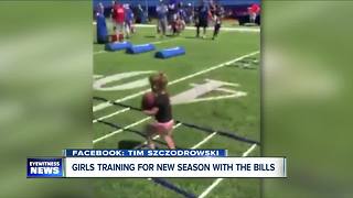 Little girls train for the Bills