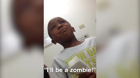 Kid Gets Scared Of Turing Into A Zombie