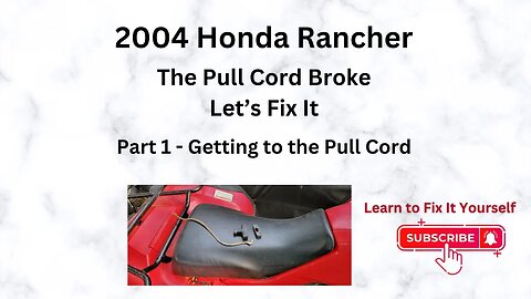 How To Replace Pull Cord on 2004 Honda Rancher