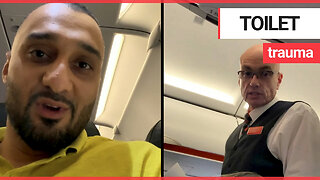 Airline passenger offered £500 after steward burst in on him sat on the loo mid-flight