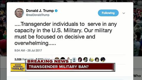 Trump: Transgender people will not be allowed to serve 'in any capacity' in the US military