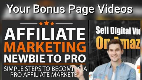 Your Bonus Page VIdeo ||How To Earn Money From Affiliate Marketing || @Marketingking.