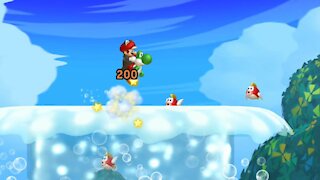 Sparkling Waters-3 Above the Cheep Cheep Seas (All Star Coins) New Super Mario Bros U Deluxe