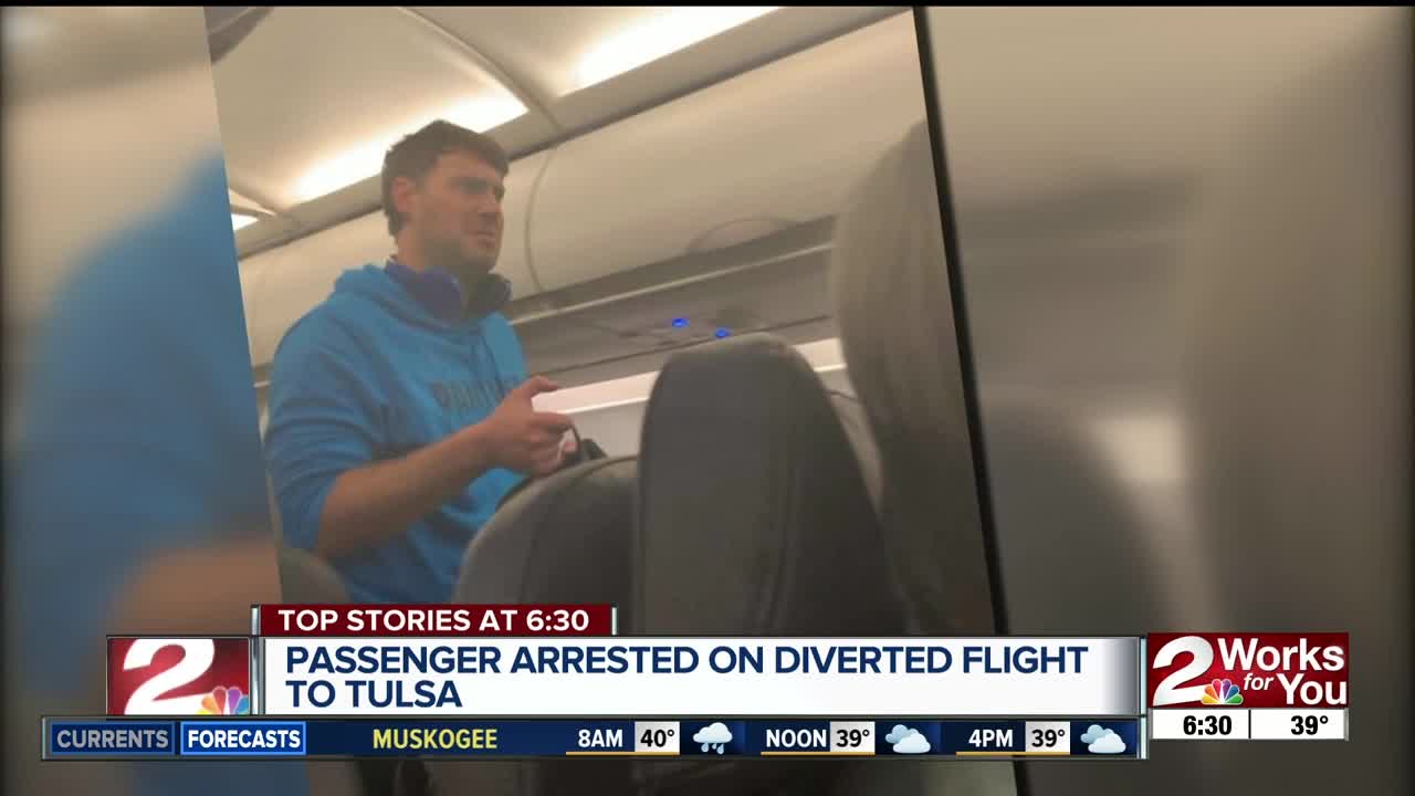 Passenger arrested on diverted flight to Tulsa