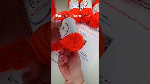 Scarf Crochet Kit. Includes 4 balls Yarn & Printed Pattern.Level Beginners.