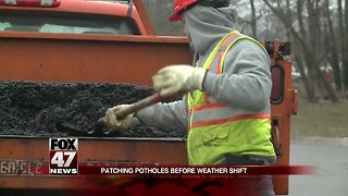 Crews patching potholes before weather shift