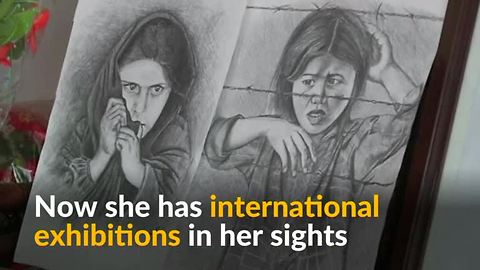 Disabled Afghan girl painter dreams of international fame