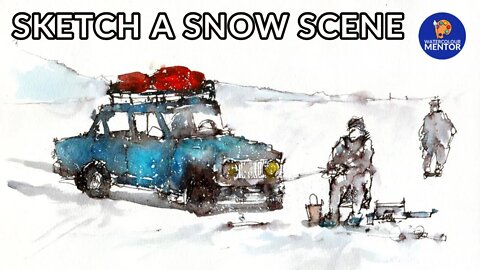 How to Draw and Paint a Snow Scene