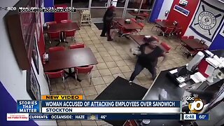 Woman accused of attacking employees over sandwich