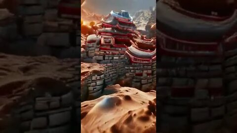 great wall of China on mars- art - animations #shorts #animation #art #anime #painting