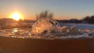 Frozen bubbles look like snow globes!