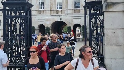 No one saw him coming make way they all jump #horseguardsparade