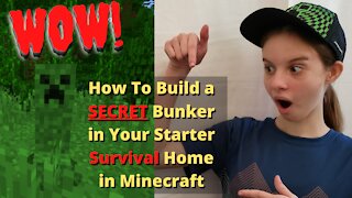 How To Build a SECRET Bunker in Your Starter Survival Home in Minecraft