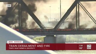 Tempe train derailment, fire causes partial bridge collapse