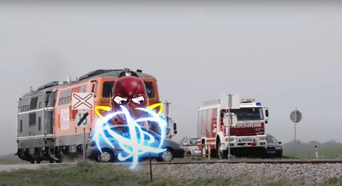 Train Crash | Monster Trains Crush Cars on Railroad