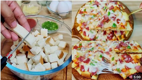 BREAD PIZZA RECIPE! NO OVEN NEEDED AND READY IN 10 MINUTES!