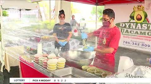 Dynasty Guacamole at River District Farmers Market reopening in Fort Myers