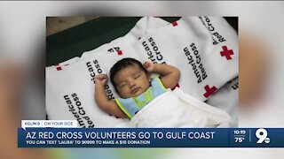 Red cross volunteers help out