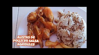 ALITAS DE POLLO EN SALSA AGRIDULCE